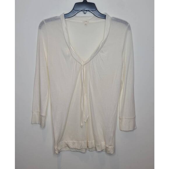 J. Crew Tops - J Crew cream 3/4 sleeve shirt - XS